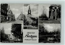 59269 W4720 Beckum , Westf - Nordstraße Marktplatz mit Rathaus St. Stephanuskirche Westpark mit Kriegerdenkmal Westpark Mehrfachaufnahme