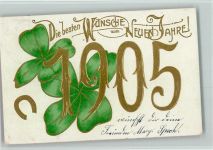 Neujahr 1905 AK Jahreszahl Lithographie / Prägedruck