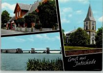 27337 W2811 Intschede , Kr Verden, Aller - Ortsansichten Kirche Geschäft Brücke 3-Bildaufnahme