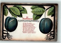 Der Pflaumenwalzer - Liederkarte AK Frucht, Gemüse
