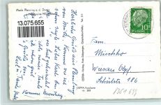 94474 W8358 Pleinting 1958 - Burgruine Hilgarsberg, Kolonialwaren , Bahnlinie, gute Erhaltung AK