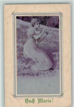 Hoch Marie - Gänseblümchen zupfen - Poesie 1900 AK Serie