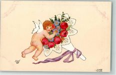 Primus Künstler Studien 03364 - Schwere Last, Engel mit Blumenstrauß Petersen, Hannes