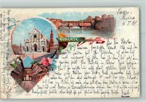 50100 Firenze 1898 Lithographie Ponte Vecchio, Sta Groce AK
