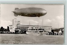 Fotomontage - Zeppelin über Friedrichshafen, Hafenbahnhof Zeppelin 1957