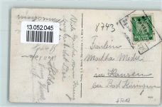 97653 W8743 Bischofsheim a d Rhön - Vogelschau Landkarte Bahnpoststempel