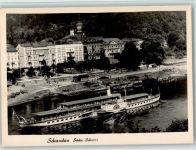 O8320 Bad Schandau Raddampfer Dresden an der Anlegestelle Foto AK Elbeschiff