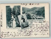 78098 W7740 Triberg im Schwarzwald - 3-Bild Aufnahme Ortsansicht Tryberg Wasserfall