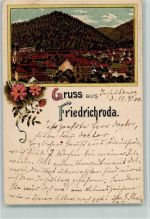 99894 O5804 Friedrichroda 1900 Lithographie Ortsansicht