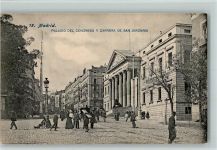 Madrid 1910 - Palacio del Congreso y Carrera de San Jeronimo, gute Erhaltung AK