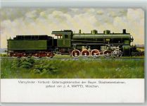 gebaut von Maffei - Güterzuglok AK Dampflokomotive