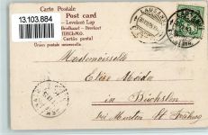 Bonne Annee, Neujahr - Engel mit einem Palmenblatt Engel 1905 Prägedruck