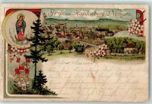 42549 W5620 Neviges 1904 Gebrauchsspuren Prozession Marienbild Lithographie