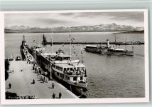 W7750 Konstanz Hafen mit Dampfer Allgäu AK Bodenseeschiff Foto AK