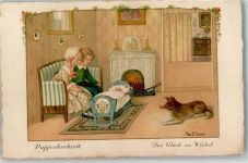 Puppenhochzeit, das Glück im Winkel , Babywiege Ebner, Pauli