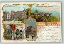 69115 W6900 Heidelberg , Neckar 1902 Gebrauchsspuren Gruss aus - Litho - Kunstanstalt Harff Nr. 662 AK
