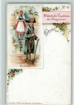 10 Deutsche Trachten der Gegenwart Nr. 6 , Litho Serie 1900 Gebrauchsspuren