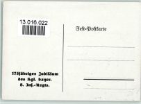 175 jähriges Jubiläum des bayer. 8 Inf. Regiments - Uniform - Ereignis Regiment