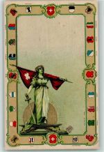 Wappen Helvetia Lithographie / Prägedruck