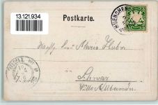 W8000 München Prinz Regenten-Theater Wappen 1901 Prägedruck