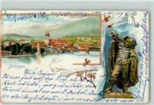 79713 W7880 Bad Säckingen 1904 Lithographie Trompeter