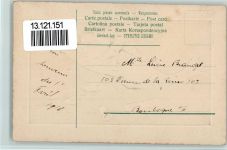 Ränder gestanz - Fisch mit einem Besen AK 1. April 1916 Prägedruck