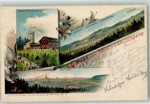 02681 O8609 Wilthen 1901 Lithographie Mönchwalderberg Turm