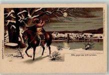 Gebr. Metz Nr. 495 Trompeter von Säckingen AK HGL 1899 Lithographie / Mondschein