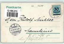 44135 W4600 Dortmund 1904 - Rathaus Kronenburg Schwanenteich Kriegerdenkmal Inflationsporto 30 Tausend Mark