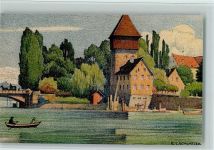 W7750 Konstanz Rheintorturm , Erhaltung I AK Schlatter, E. E. Lithographie