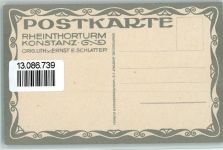 W7750 Konstanz Rheintorturm , Erhaltung I AK Schlatter, E. E. Lithographie