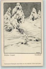 Walther Caspari Verschneit AK Kunst und Leben Künstlerkarte