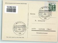 W4630 Bochum 73. Katholikentag 1949 - Offiz. Festpostkarte - sign Hubert Vieth - Sonderstempel Erstausgabe der Dauerserie "Deutsche Bauwerke aus 12. Jahrhudnerten Bonn Christlicher Anlass