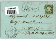 96047 W8600 Bamberg 1898 Lithographie / Mondschein Bamberger Dom