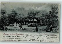 03222 O7543 Lehde b Lübbenau 1898 Mondschein Richters Gasthaus Stocherkähne