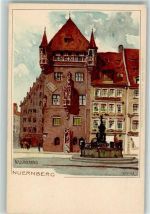 90402 W8500 Nürnberg Lithographie / Künstlerkarte Nassauerhaus sign. K. Mutter Verlag Velten Nr. 111 AK