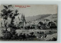 63571 W6460 Gelnhausen 1912 Künstlerkarte Nach einem Stich - Der Ort vor 70 Jahren, gute Erhaltung AK