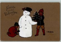 Weihnachten sign. Carl Diehl AK Schneemann 1915 Künstlerkarte