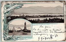 88131 W8990 Lindau Bodensee 1900 Vorläufer Druck 1890 - 1895 Gruss aus Lithographie Verlag Moch & Stern 303