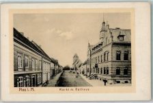 19395 O2864 Plau - Markt mit Rathaus