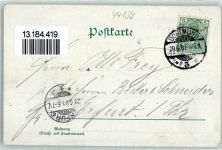 44135 W4600 Dortmund 1901 Lithographie Kriegerdenkmal Kronenburg-Schwanenteich Fredenbaum
