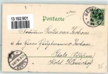 10115 O1193 Treptow 1896 Lithographie Gewerbe-Ausstellung 1896 Marine Schauspiel Gartenbau-Ausstellung Pavillon der Stadt Vorläufer