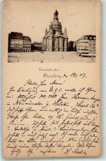 O8000 Dresden Vorläufer Druck 1890-1895 Frauenkirche Vorläufer Lithographie