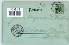 02826 O8900 Görlitz , Neiße 1899 Lithographie / Mondschein Viadukt Eisenbahn Gasthaus Weinberg Landeskrone