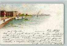 Stockholm 1898 Lithographie / Künstlerkarte Gruss aus - sign Anna Palm - Museum
