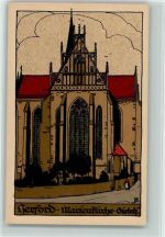 32049 W4900 Herford Künstlersteindruck Kirche Marien AK