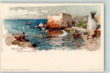 Nice Nizza Velten Verlag Nr. 454 Parc Aux Huitres Wielandt, M. 1900 Lithographie / Künstlerkarte