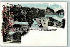 09429 O9372 Wolkenstein Lithographie Hüttenmühle Arnolds Restauration Flossplatz Waldmühle