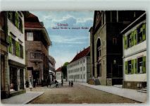 79539 W7850 Lörrach 1917 - Basler Straße und Ev. Kirche Zensurstempel Lörrach XIV. A.K.