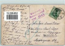 79539 W7850 Lörrach 1917 - Basler Straße und Ev. Kirche Zensurstempel Lörrach XIV. A.K.
